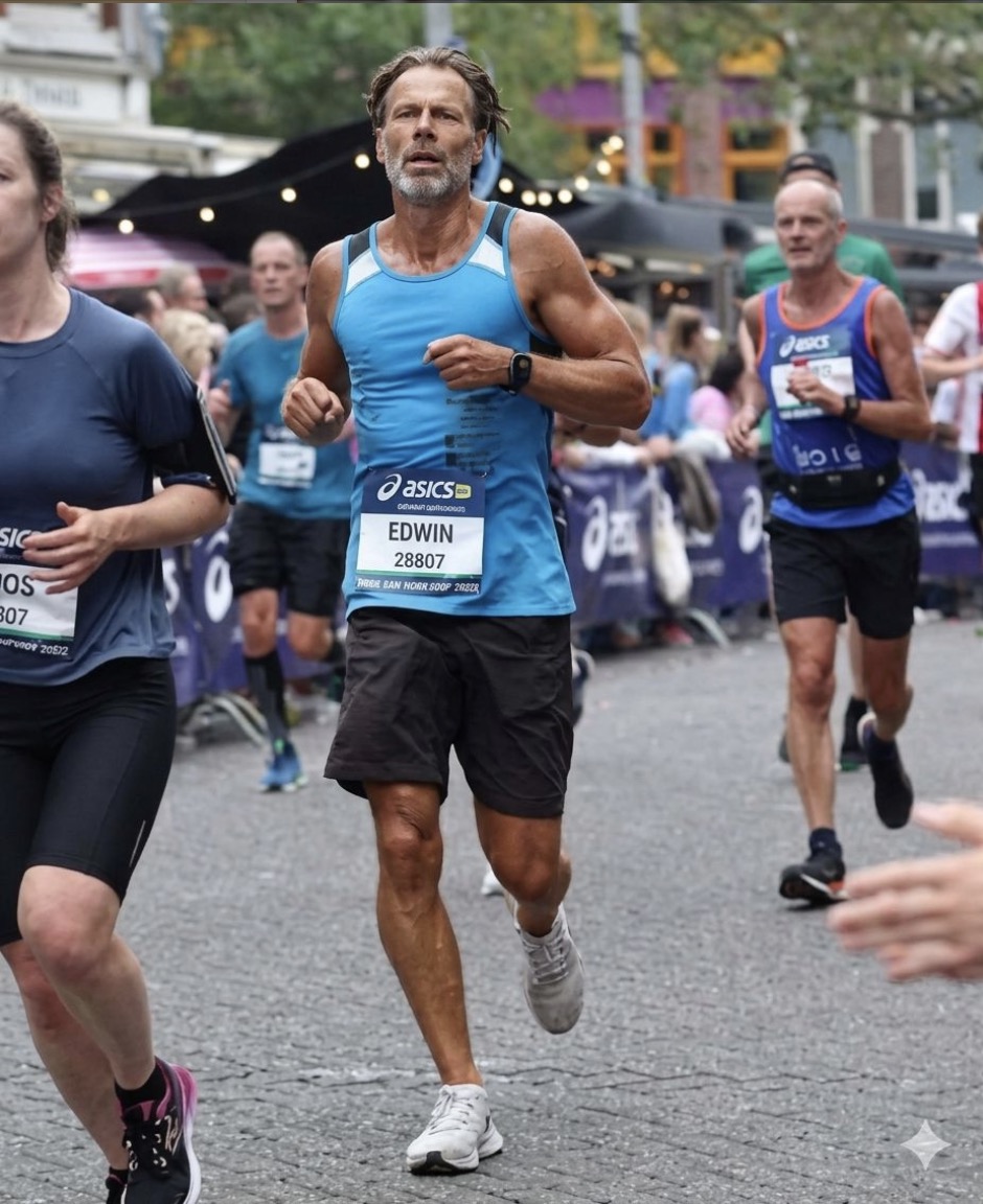Edwin Baints tijdens de Dam tot Damloop, 15 jaar na de diagnose reumatoïde artritis